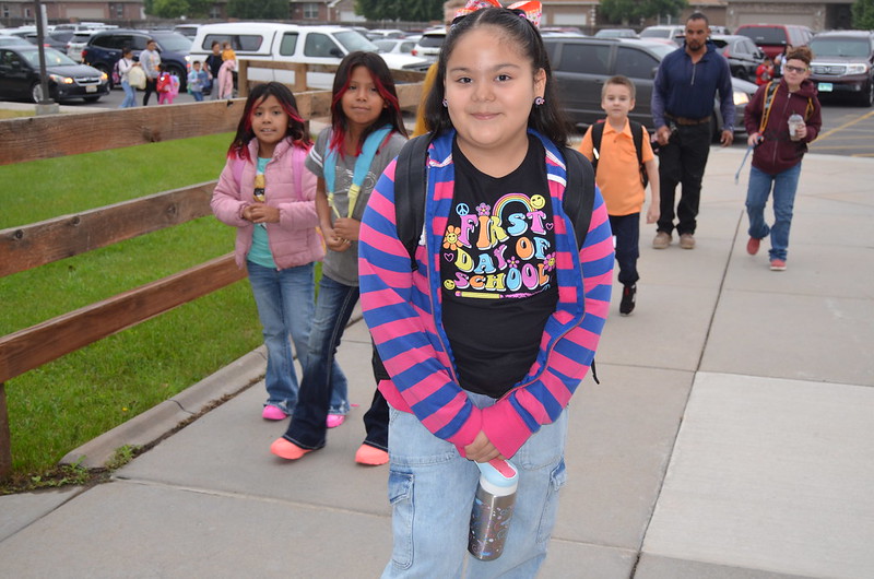 Student at first day of school in 27J