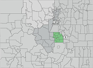 Colorado Congressional District Map showing District 5