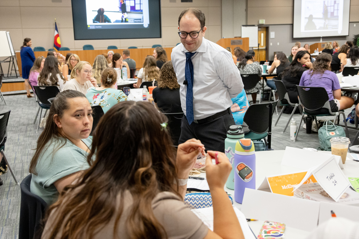 Author Stephen Chiger listens in on two educators discussing student discourse. 