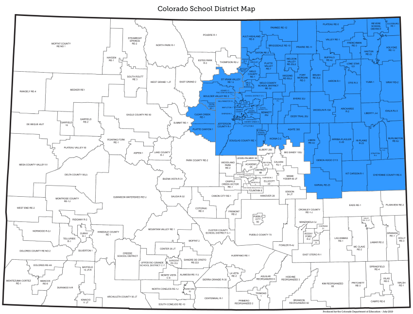 Educator Recruitment and Retention District Central Map- this map shows the Central school districts assigned to an ERR Specialist