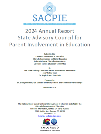 SACPIE 2024 Annual Report State Advisory Council for Parent Involvement in Education report cover