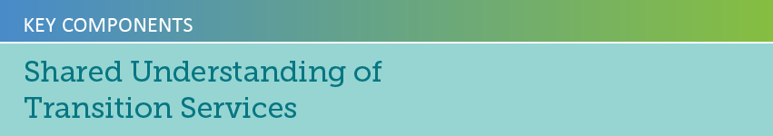 Key Components: Shared understanding of transition services